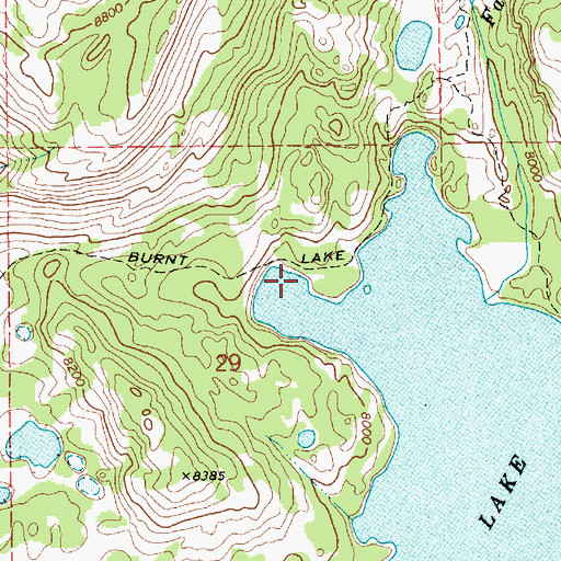Topographic Map of Burnt Lake Trail, WY