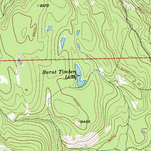 Topographic Map of Burnt Timber Lake, WY