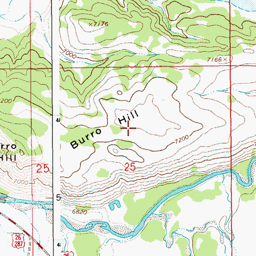 Topographic Map of Burro Hill, WY