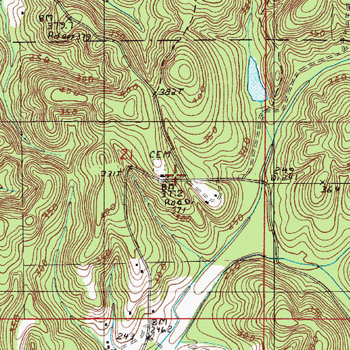 Topographic Map of Iveys Chapel, AL