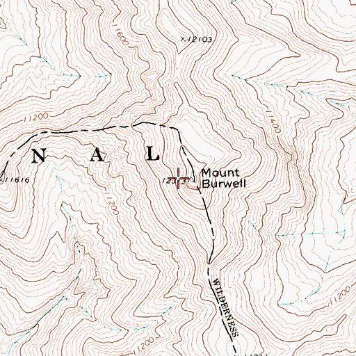 Topographic Map of Mount Burwell, WY