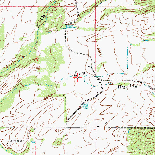 Topographic Map of Bustle Creek, WY