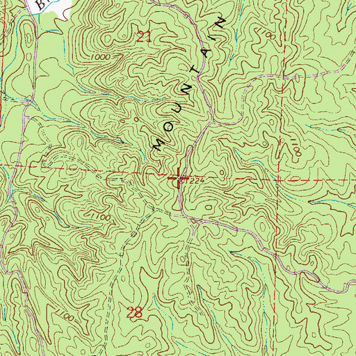 Topographic Map of Ivory Mountain, AL