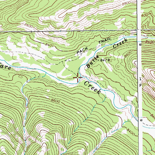 Topographic Map of Butte Creek, WY