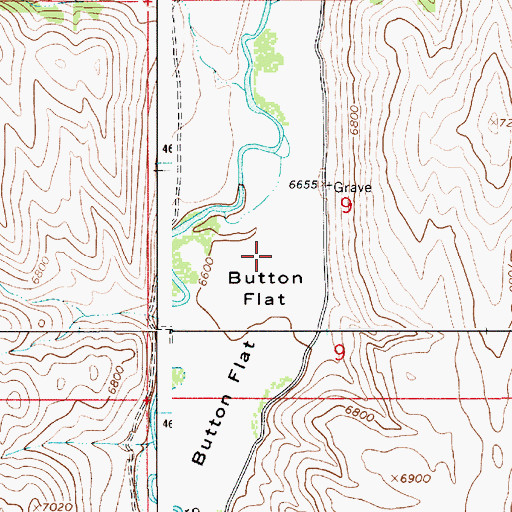Topographic Map of Button Flat, WY