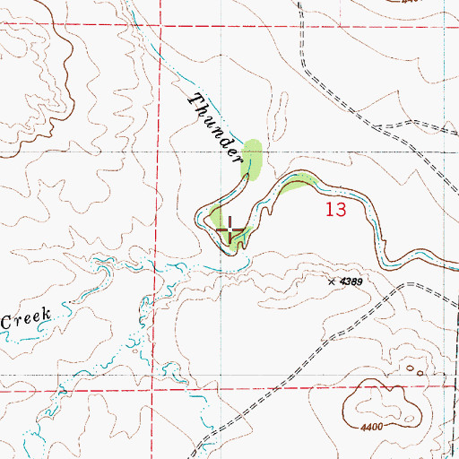Topographic Map of Buzzard Creek, WY