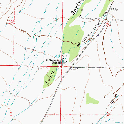 Topographic Map of C Swanson Ranch, WY