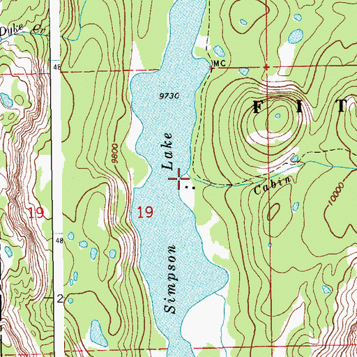 Topographic Map of Cabin Creek, WY