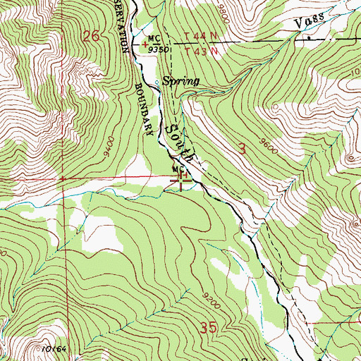Topographic Map of Cabin Creek, WY