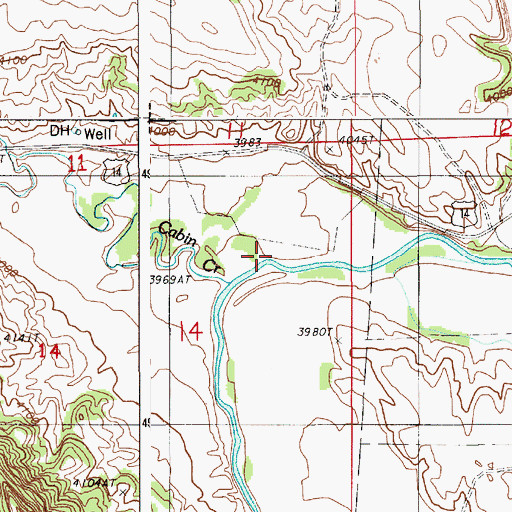 Topographic Map of Cabin Creek, WY