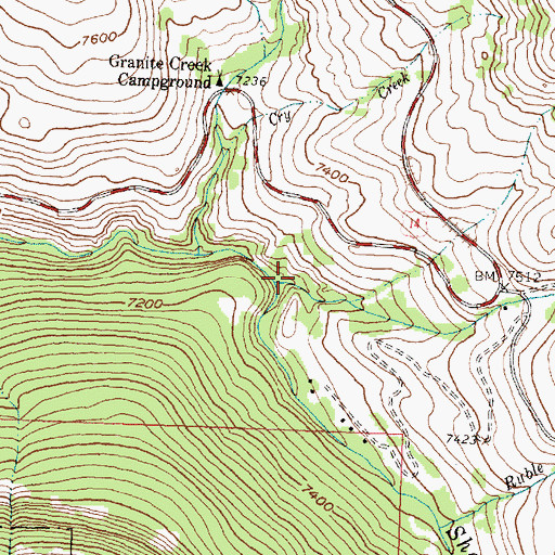 Topographic Map of Cabin Creek, WY