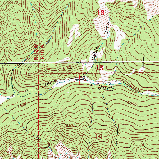 Topographic Map of Cabin Draw, WY