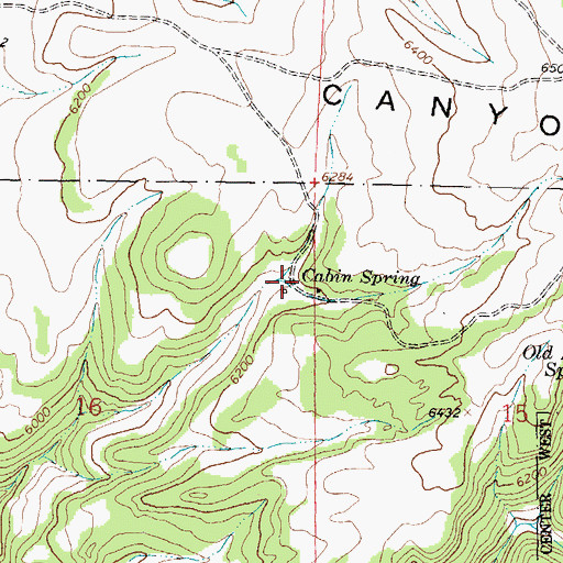Topographic Map of Cabin Spring, WY