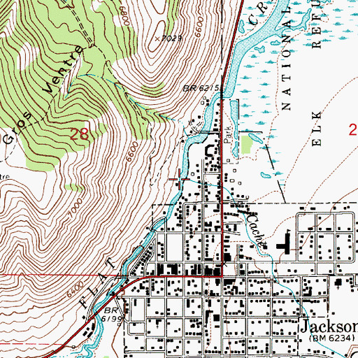 Topographic Map of Cache Creek, WY