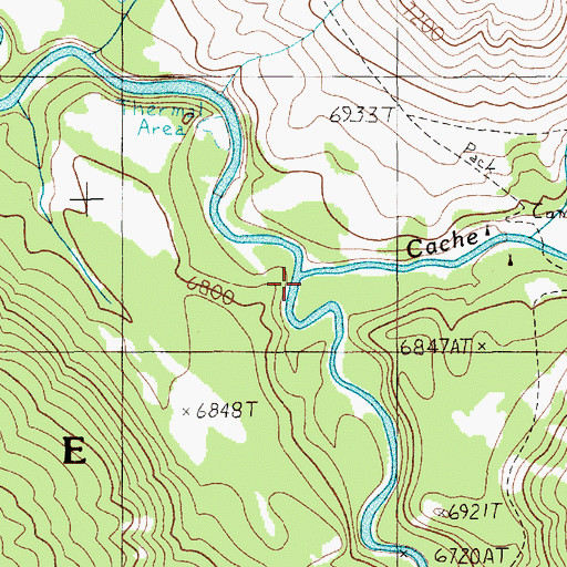 Topographic Map of Cache Creek, WY