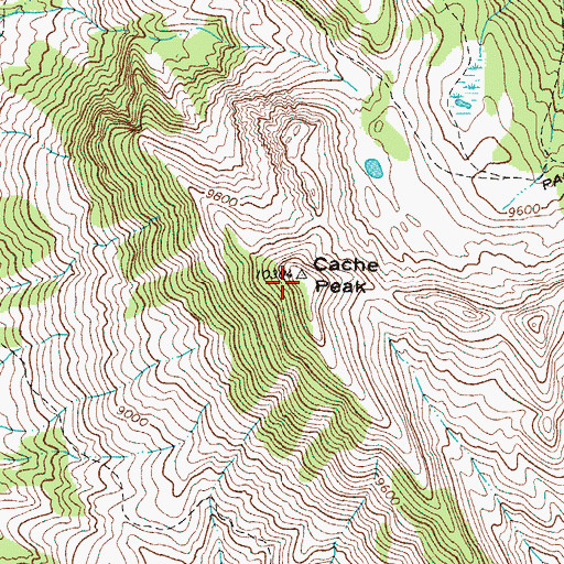 Topographic Map of Cache Peak, WY