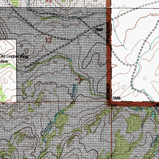 Topographic Map of Cacona Creek, WY