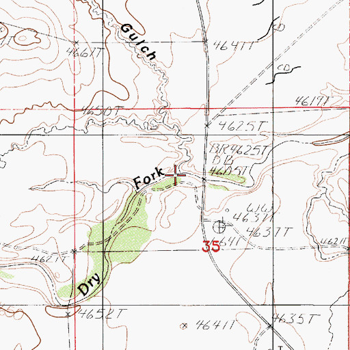Topographic Map of Calamity Gulch, WY