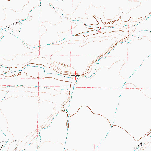 Topographic Map of Calf Creek, WY