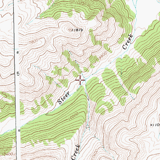 Topographic Map of Calf Creek, WY
