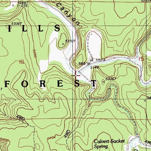 Topographic Map of Calvary Sacket Draw, WY