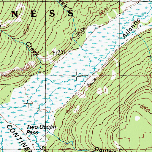 Topographic Map of Camp Creek, WY