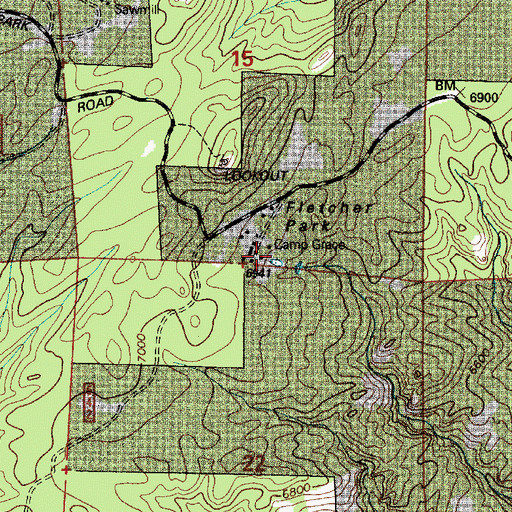 Topographic Map of Camp Grace, WY