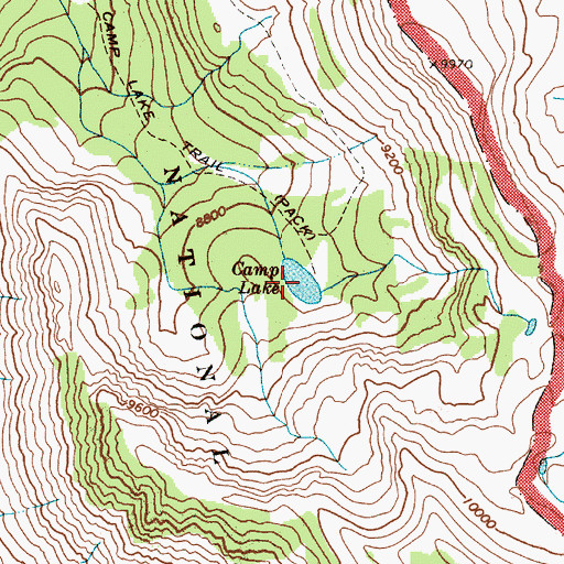 Topographic Map of Camp Lake, WY