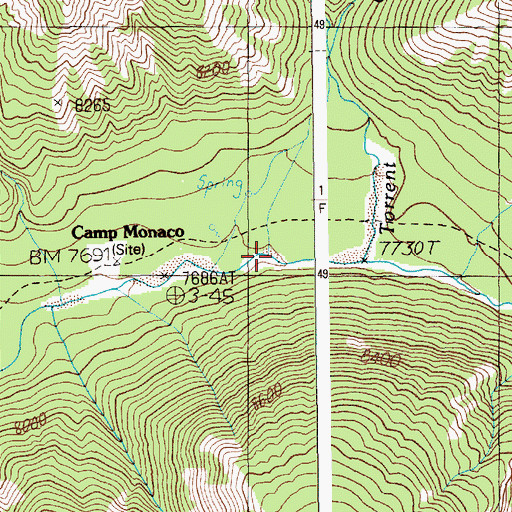 Topographic Map of Camp Monaco, WY