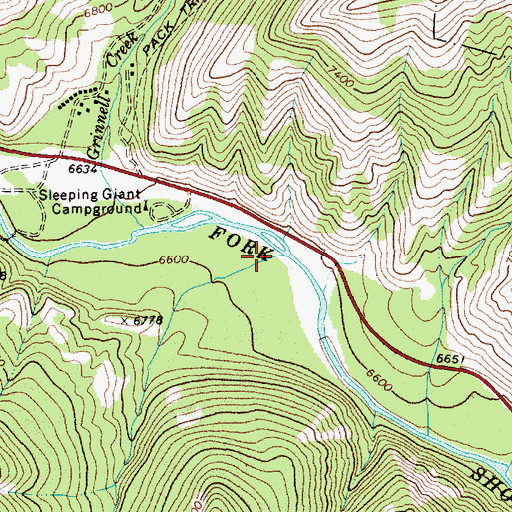 Topographic Map of Canfield Creek, WY