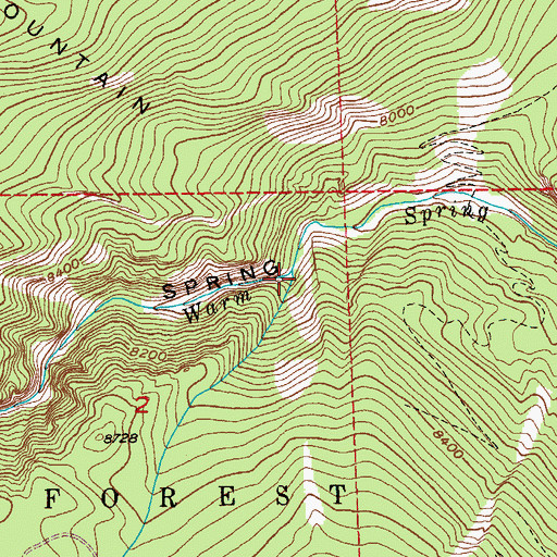 Topographic Map of Canyon Creek, WY