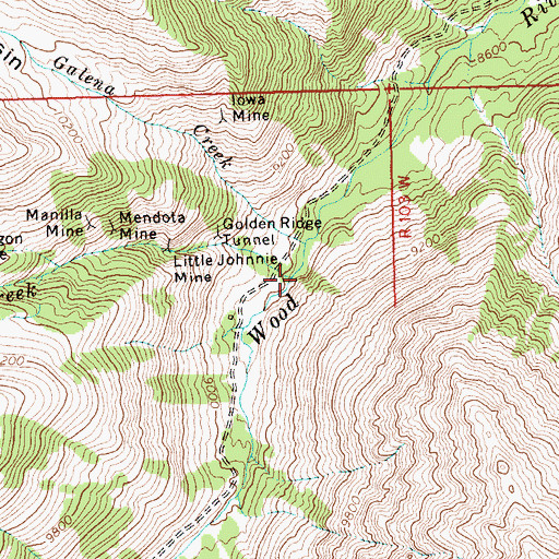 Topographic Map of Canyon Creek, WY