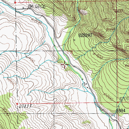 Topographic Map of Canyon Creek, WY