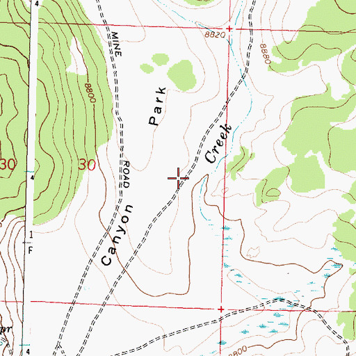 Topographic Map of Canyon Park, WY