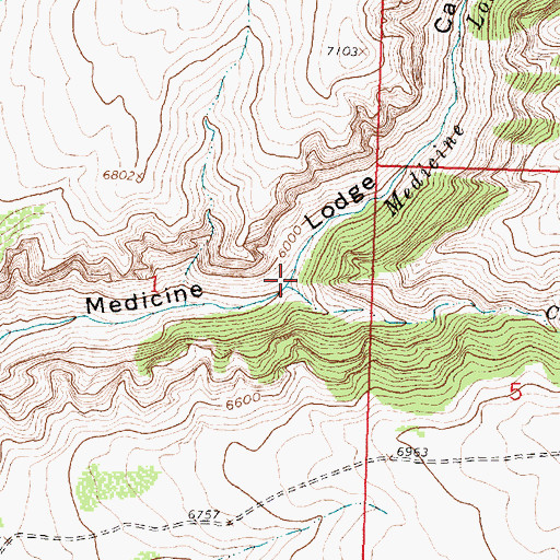 Topographic Map of Captain Jack Creek, WY