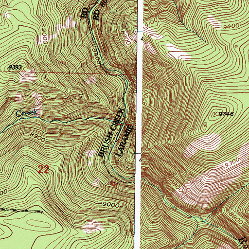 Topographic Map of Carlson Creek, WY