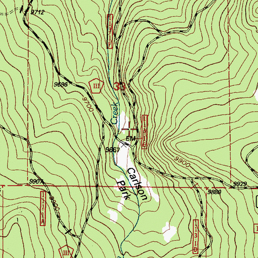 Topographic Map of Carlson Park Guard Station, WY
