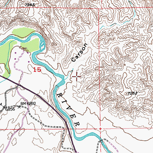 Topographic Map of Carson Draw, WY