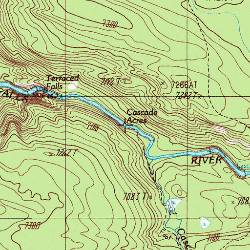 Topographic Map of Cascade Acres, WY