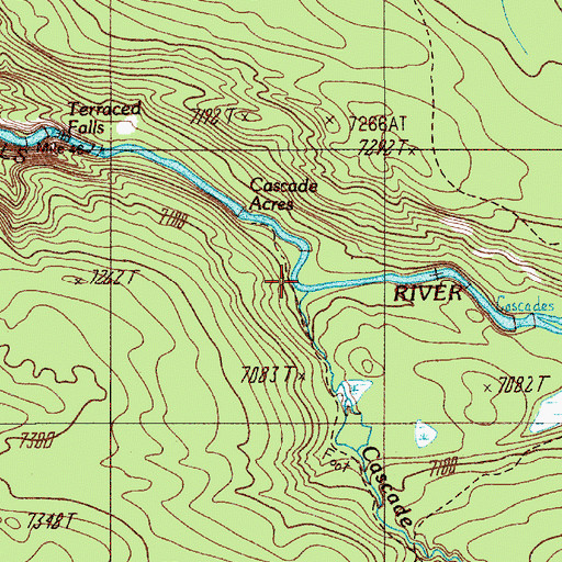 Topographic Map of Cascade Creek, WY