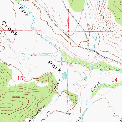 Topographic Map of Casteel Creek, WY