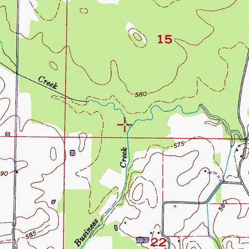 Topographic Map of Johnson Chapel Creek, AL