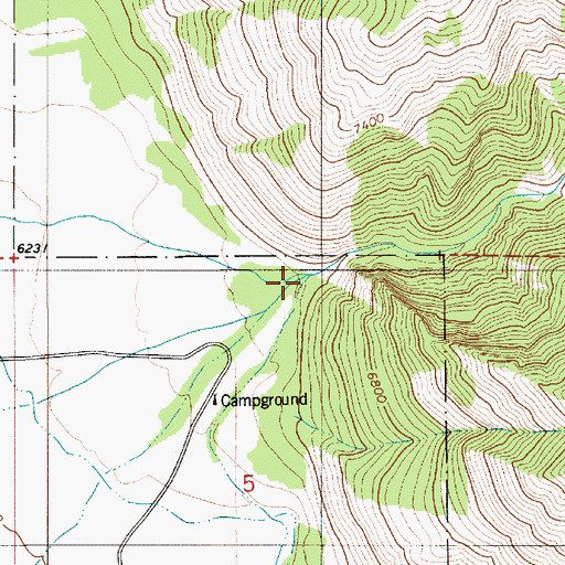 Topographic Map of Cedar Creek, WY