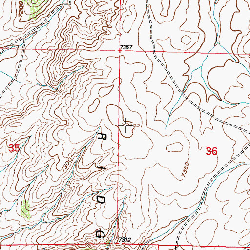 Topographic Map of Cedar Ridge, WY