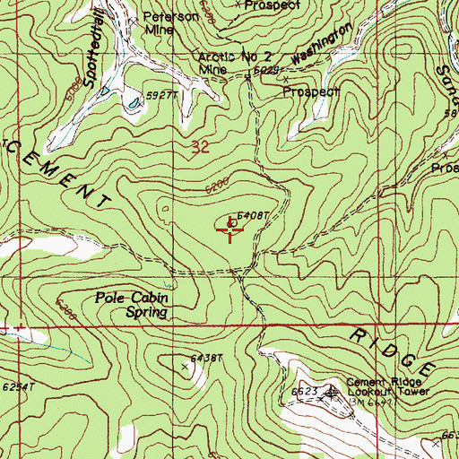 Topographic Map of Cement Ridge, WY