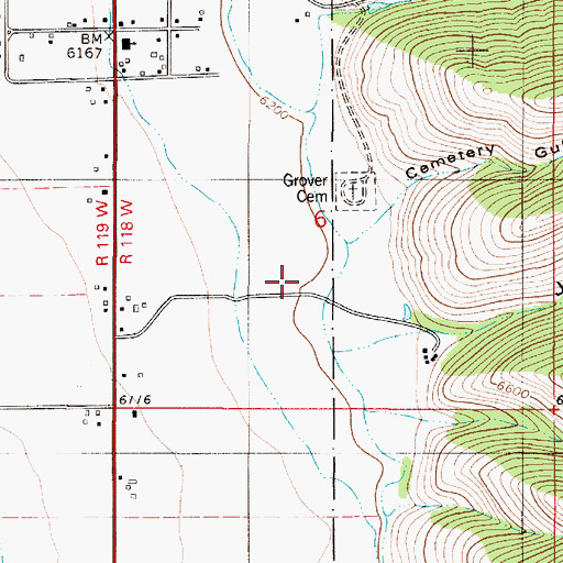 Topographic Map of Cemetery Gulch, WY