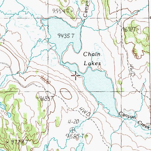 Topographic Map of Chain Lakes, WY