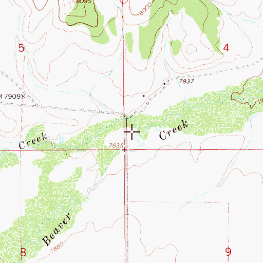 Topographic Map of Chall Creek, WY