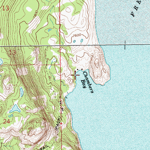 Topographic Map of Chambers Bay, WY