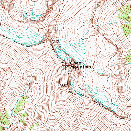 Topographic Map of Chaos Mountain, WY